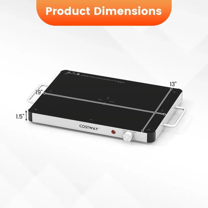 Electric Warming Tray Food Warmer with Adjustable Temperature Control Costway