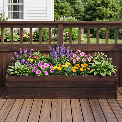 Elevated Wooden Garden Planter Box Bed Kit - Natural - Raised Garden Beds