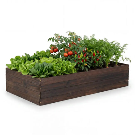 Elevated Wooden Garden Planter Box Bed Kit - Natural - Raised Garden Beds