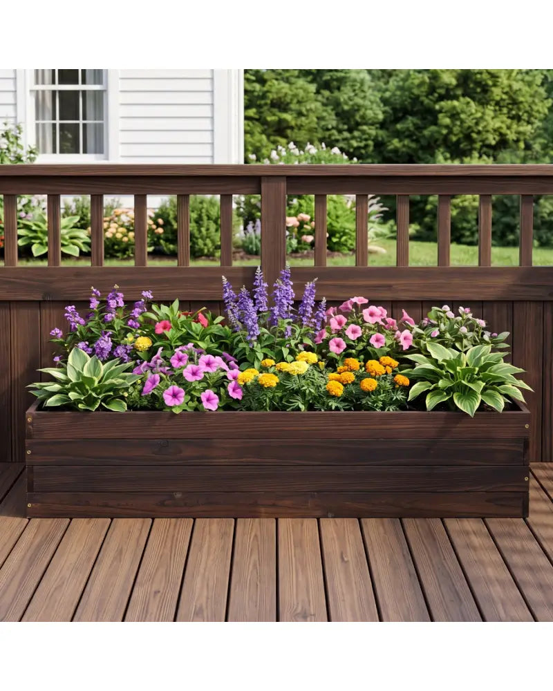 Elevated Wooden Garden Planter Box Bed Kit - Natural - Raised Garden Beds