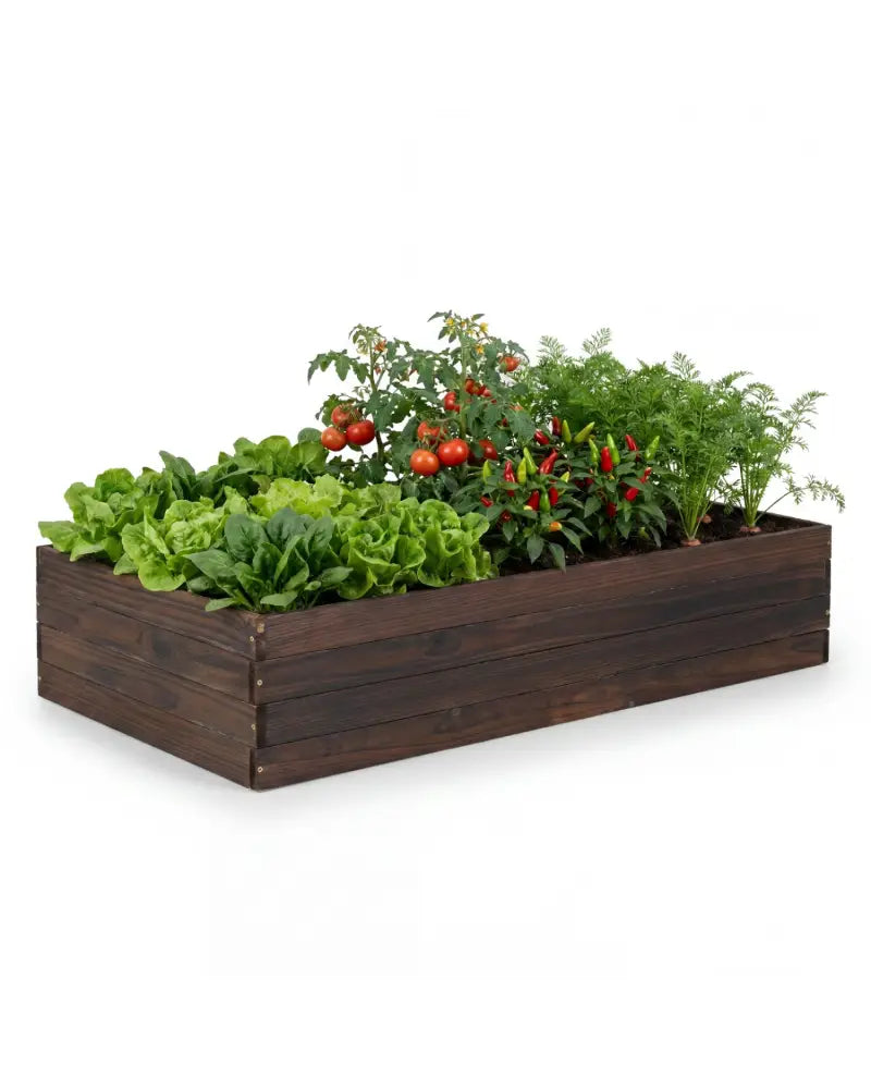 Elevated Wooden Garden Planter Box Bed Kit - Natural - Raised Garden Beds