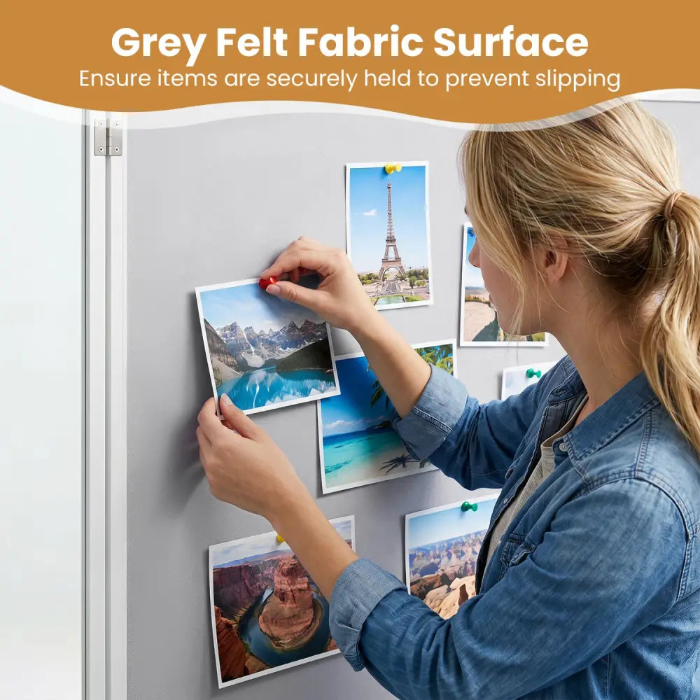 Enclosed Bulletin Board Lockable Cork Notice Board with Aluminum Frame-Sliver - Silver - Home Office