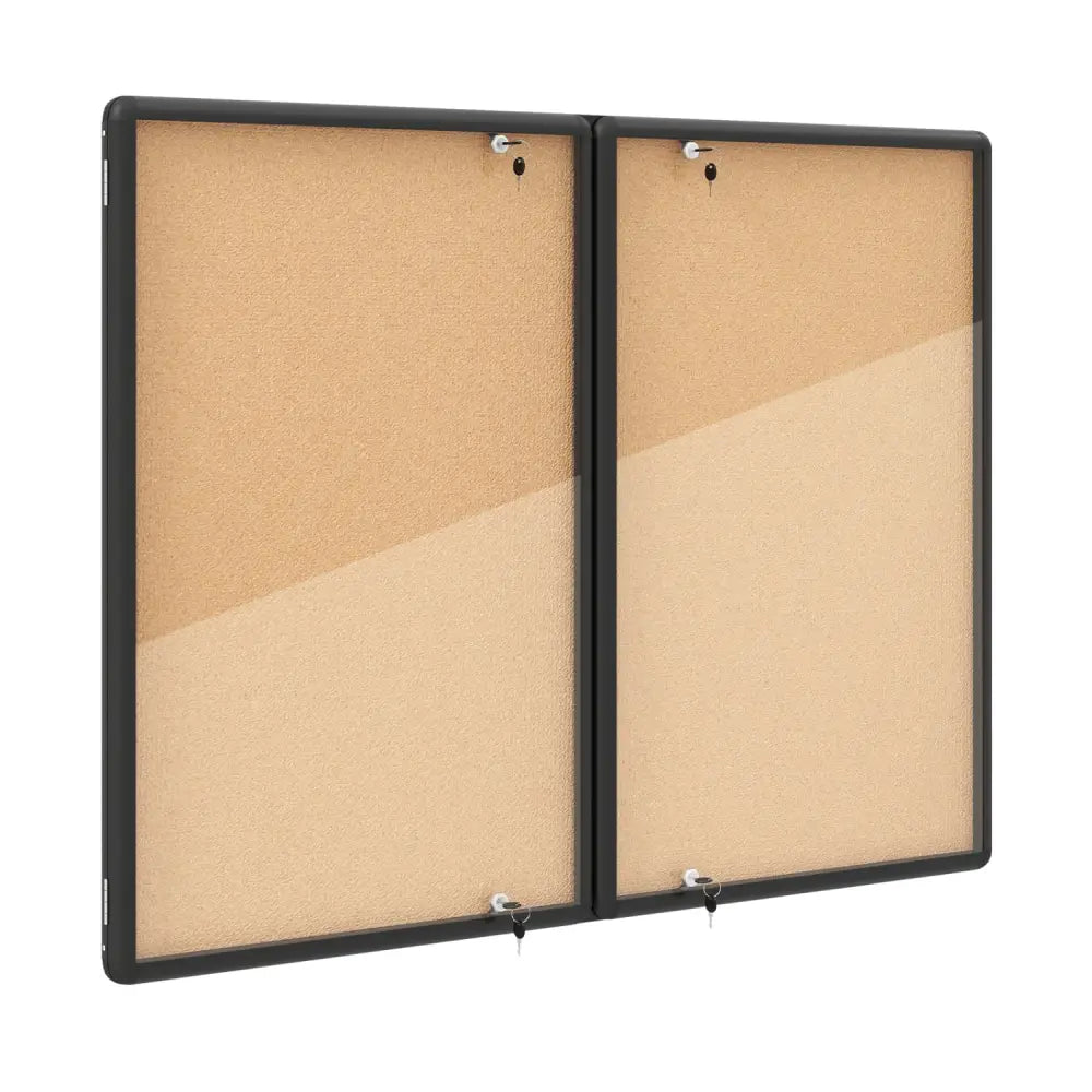 Enclosed Bulletin Board with Aluminum Frame and Felt Surface for Office-Black - Black - Home Office
