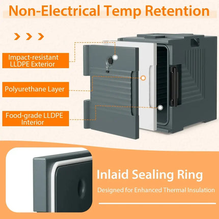 End Loading Insulated Food Pan Carrier Hot and Cold Costway