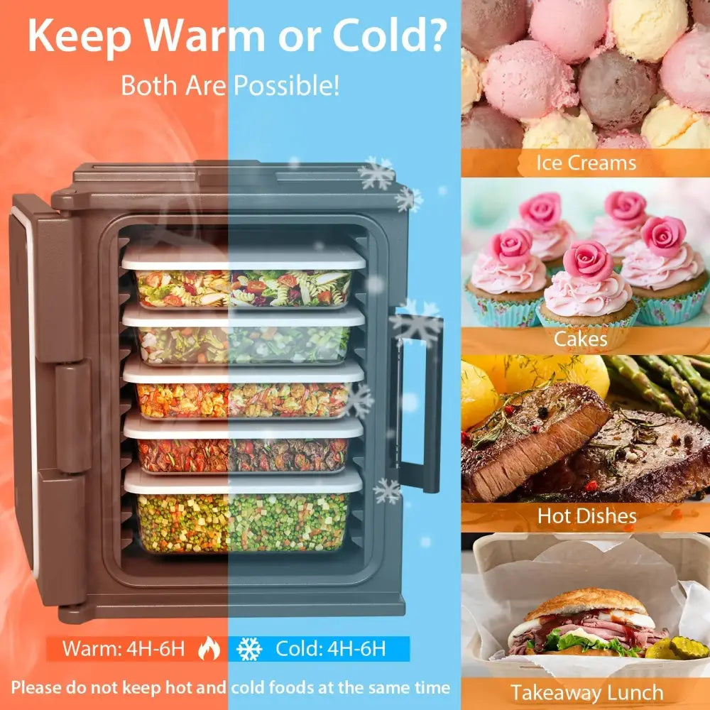 End Loading Insulated Food Pan Carrier Hot and Cold Costway