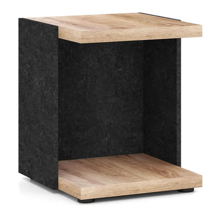 End Table 2-Tier Sofa Side Table with Open Storage Shelf-Oak - Oak - End & Side Tables