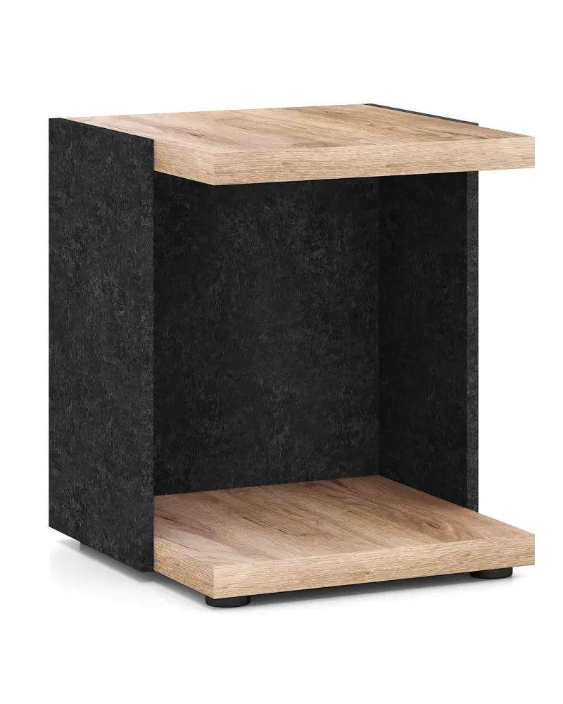 End Table 2-Tier Sofa Side Table with Open Storage Shelf-Oak - Oak - End & Side Tables
