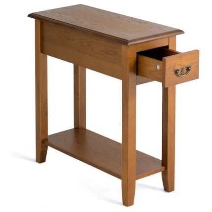 End Table Bedside Sofa End Table Narrow Nightstand with Wooden Legs - Yellow - End & Side Tables