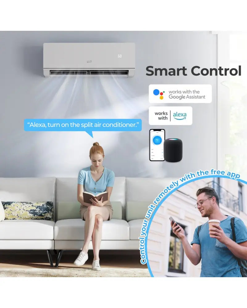 ENERGY STAR Certified 12000 BTU 24 SEER2 115V Mini Split AC with Bracket Heating at -25„ƒ - White - 12000 BTU Mini Split