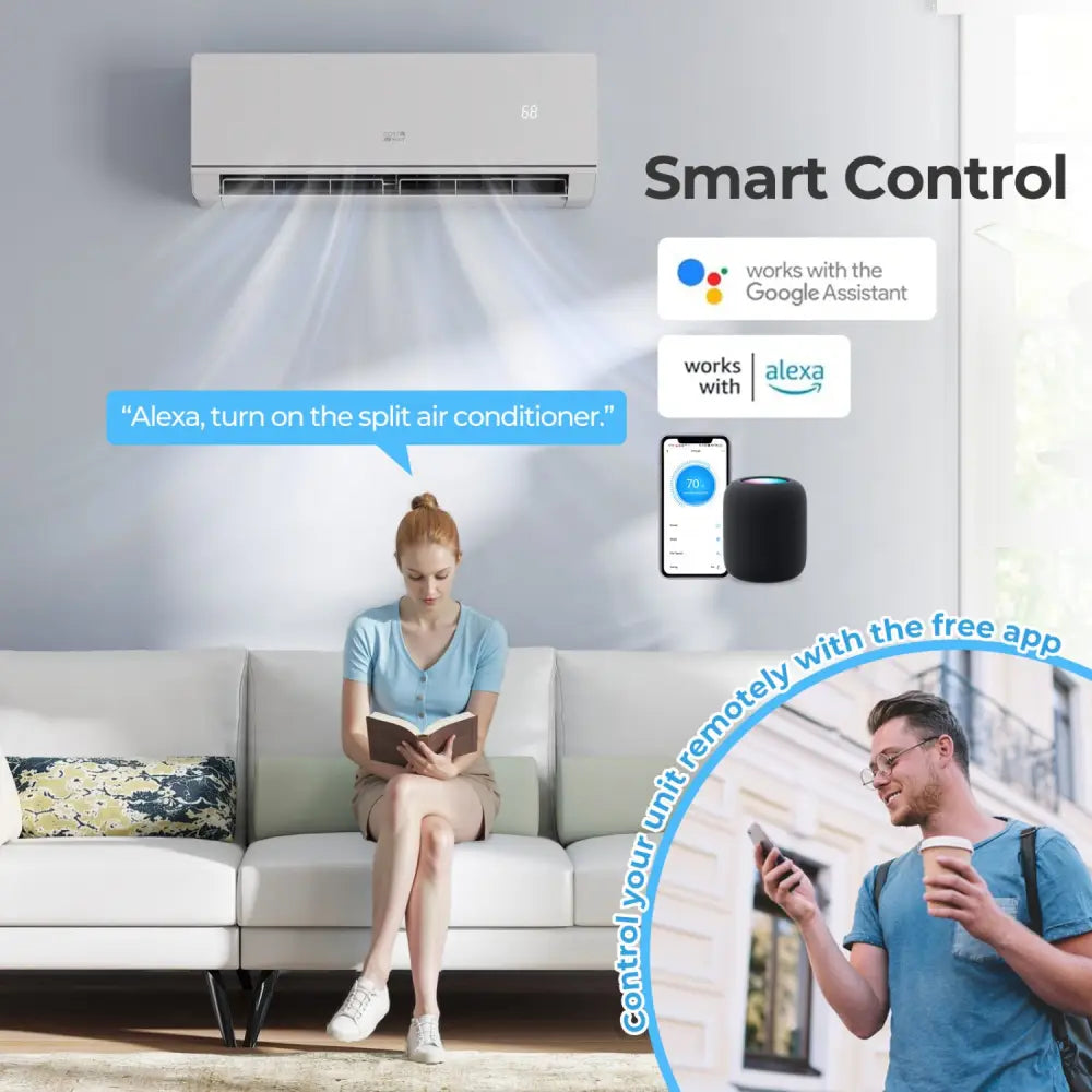 ENERGY STAR Certified 12000 BTU 24 SEER2 115V Mini Split AC with Bracket Heating at -25„ƒ - White - 12000 BTU Mini Split
