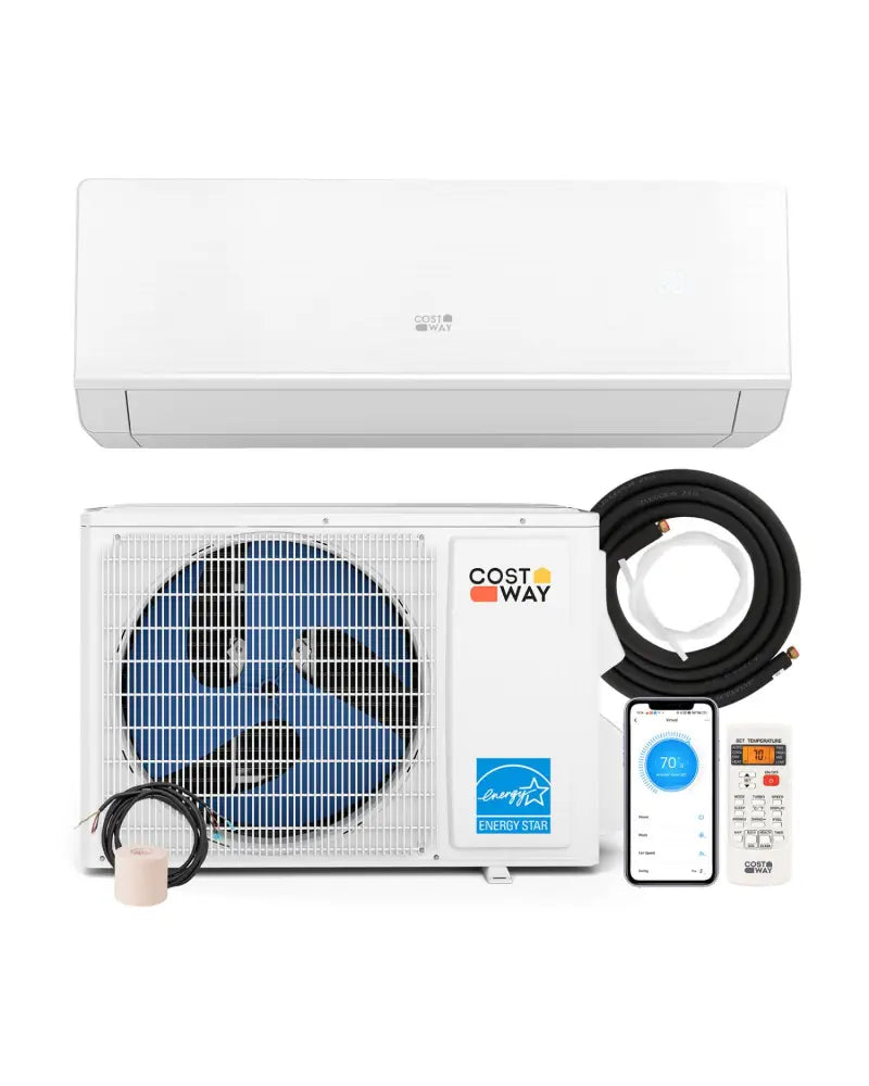 ENERGY STAR Certified 12000 BTU 24 SEER2 208-230V Mini Split Heat Pump with Bracket Heating at -25„ƒ - White - 12000