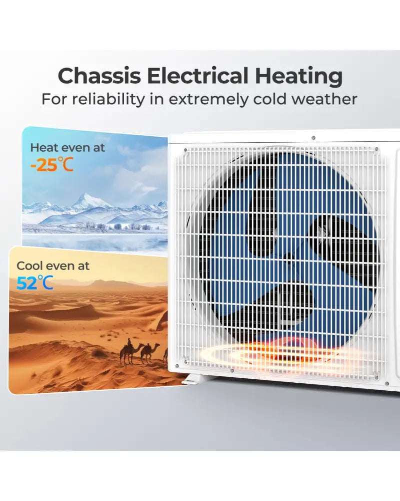 ENERGY STAR Certified 18000 BTU 25 SEER2 208-230V Mini Split Heat Pump with Bracket Heating at -25„ƒ - White - 18000