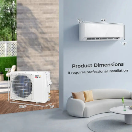Energy Star Certified 24000 BTU 21 SEER2 208-230V Mini Split Air Conditioner and Heater White Wifi Enabled Costway