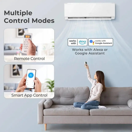 Energy Star Certified 24000 BTU 21 SEER2 208-230V Mini Split Air Conditioner and Heater White Wifi Enabled Costway