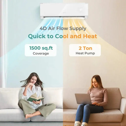 Energy Star Certified 24000 BTU 21 SEER2 208-230V Mini Split Air Conditioner and Heater White Wifi Enabled Costway
