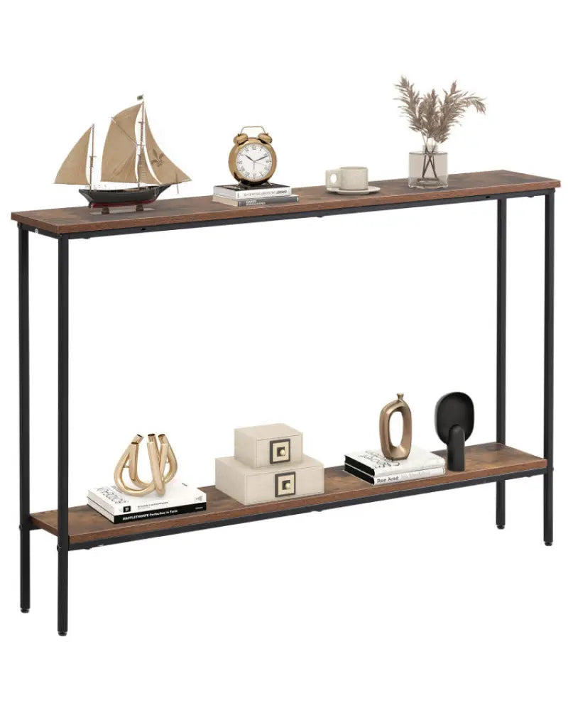 Entryway Set with 44 Inch Console Table 5-Tier Corner Hall Tree and Waiting Room Bench - Entryway