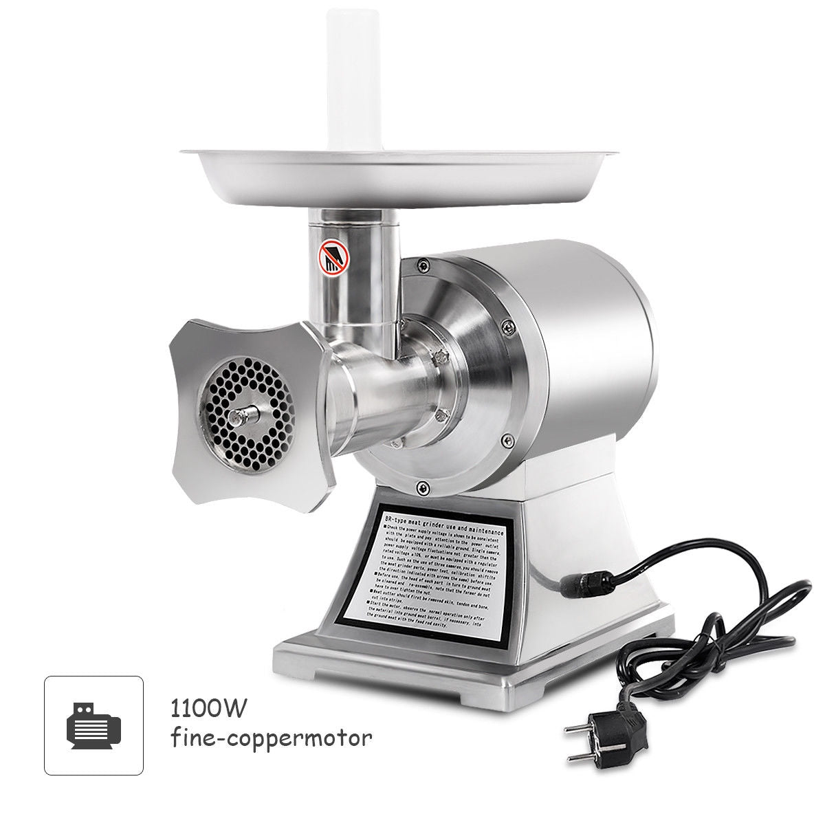 1100W Stainless Steel Heavy Duty #22 Electric Meat Grinder