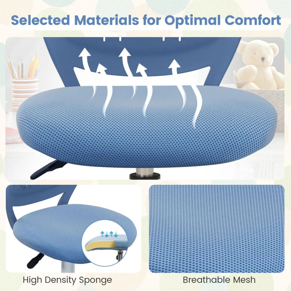 Ergonomic Children Study Chair with Adjustable Height-Blue - Blue - Kids Chairs & Seating