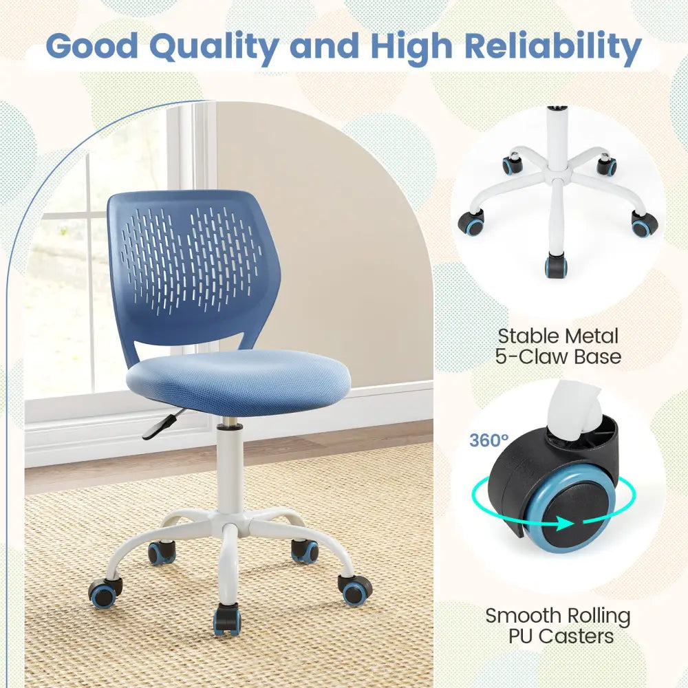 Ergonomic Children Study Chair with Adjustable Height-Blue - Blue - Kids Chairs & Seating