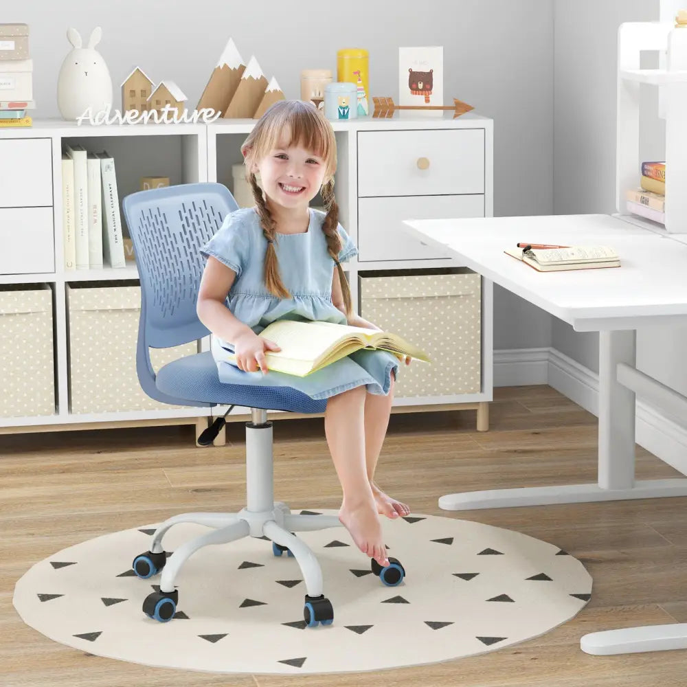 Ergonomic Children Study Chair with Adjustable Height-Blue - Blue - Kids Chairs & Seating