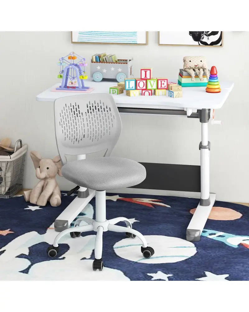 Ergonomic Children Study Chair with Adjustable Height-Gray - Gray - Kids Chairs & Seating