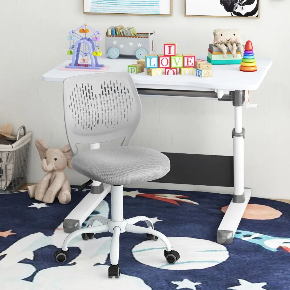 Ergonomic Children Study Chair with Adjustable Height-Gray - Gray - Kids Chairs & Seating
