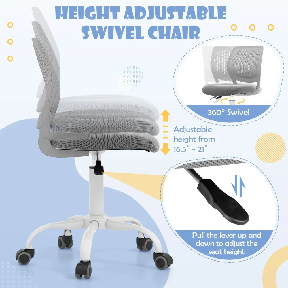 Ergonomic Children Study Chair with Adjustable Height-Gray - Gray - Kids Chairs & Seating