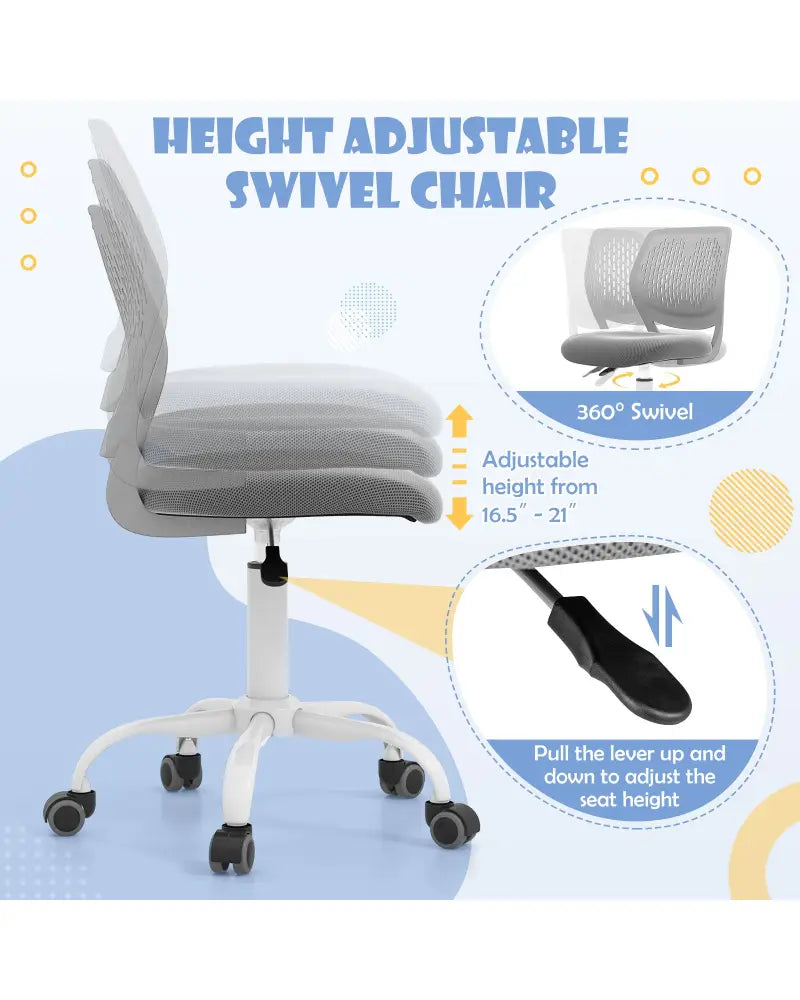 Ergonomic Children Study Chair with Adjustable Height-Gray - Gray - Kids Chairs & Seating