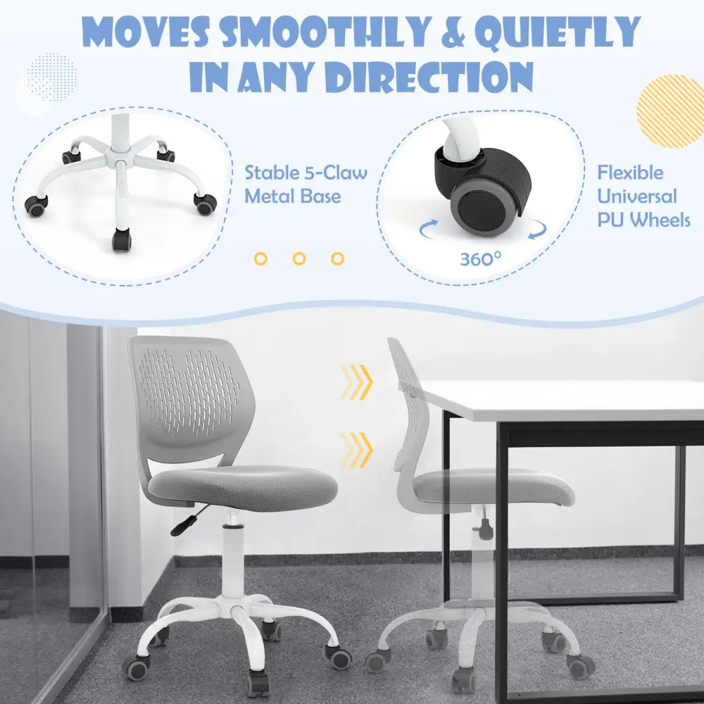 Ergonomic Children Study Chair with Adjustable Height-Gray - Gray - Kids Chairs & Seating