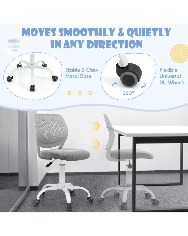 Ergonomic Children Study Chair with Adjustable Height-Gray - Gray - Kids Chairs & Seating