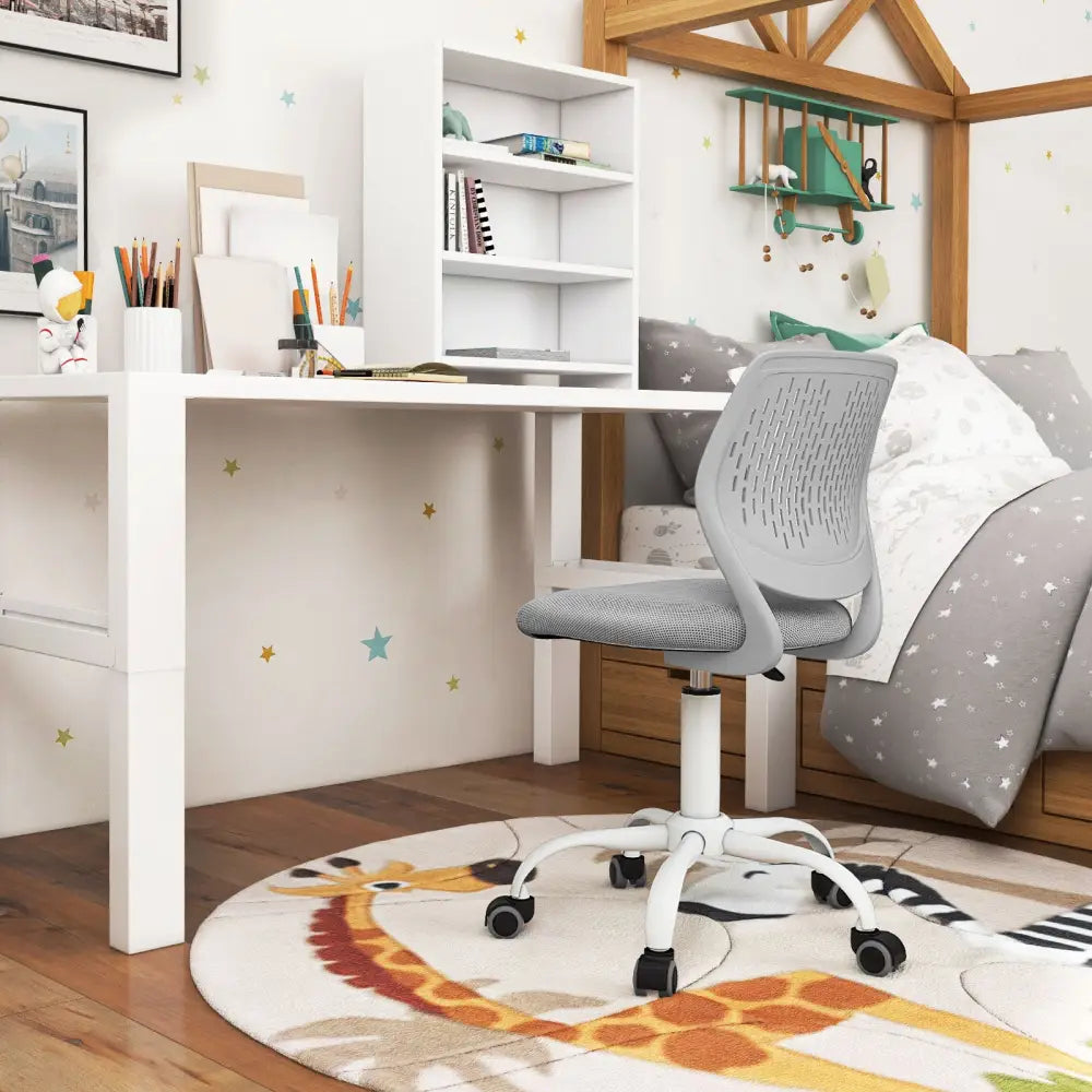 Ergonomic Children Study Chair with Adjustable Height-Gray - Gray - Kids Chairs & Seating