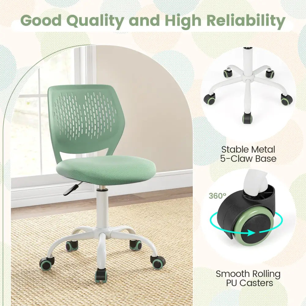 Ergonomic Children Study Chair with Adjustable Height-Green - Green - Kids Chairs & Seating