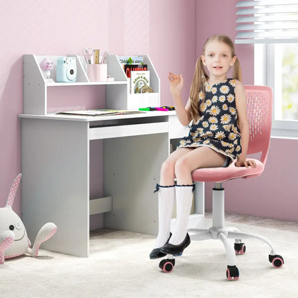 Ergonomic Children Study Chair with Adjustable Height-Light Pink - Light Pink - Kids Chairs & Seating