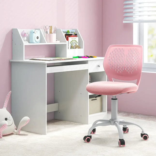 Ergonomic Children Study Chair with Adjustable Height-Light Pink - Light Pink - Kids Chairs & Seating