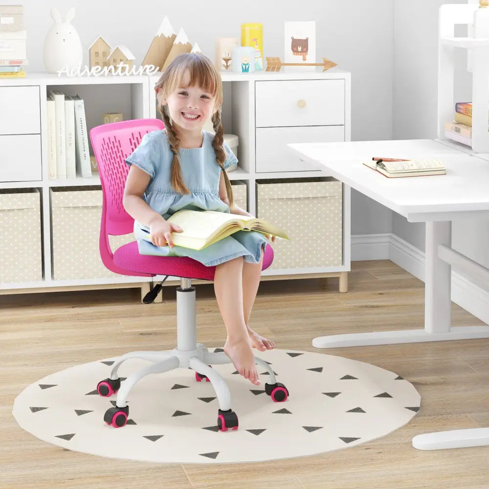 Ergonomic Children Study Chair with Adjustable Height-Pink - Pink - Kids Chairs & Seating