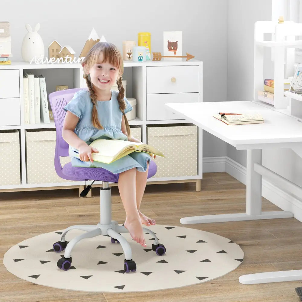 Ergonomic Children Study Chair with Adjustable Height-Purple - Purple - Kids Chairs & Seating