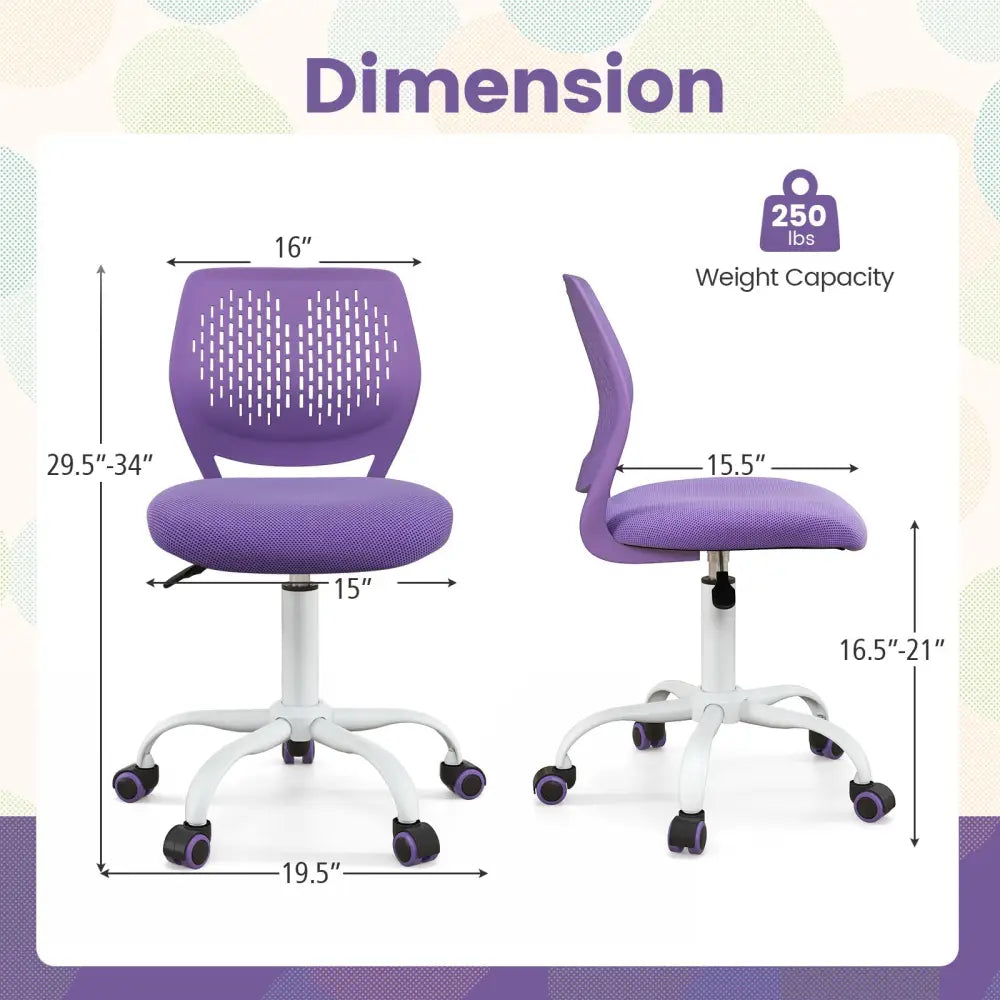 Ergonomic Children Study Chair with Adjustable Height-Purple - Purple - Kids Chairs & Seating