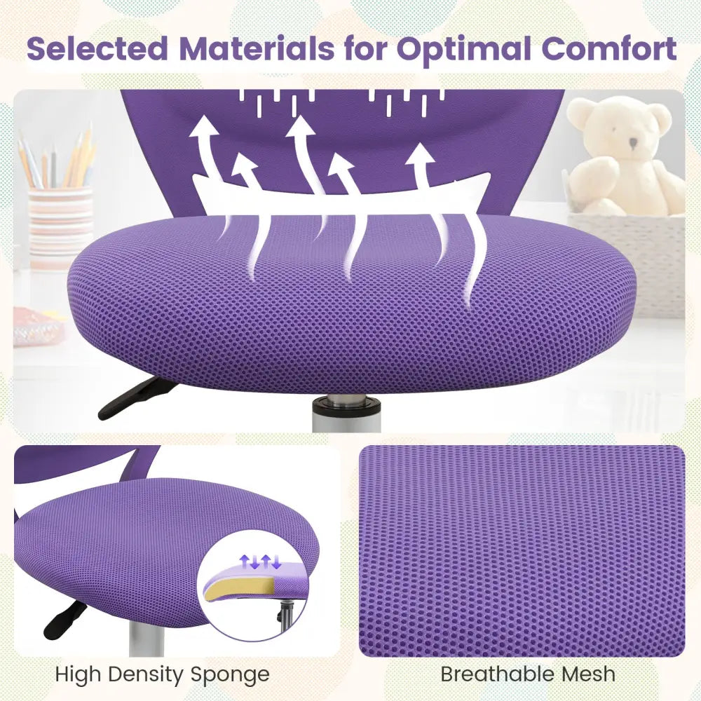 Ergonomic Children Study Chair with Adjustable Height-Purple - Purple - Kids Chairs & Seating