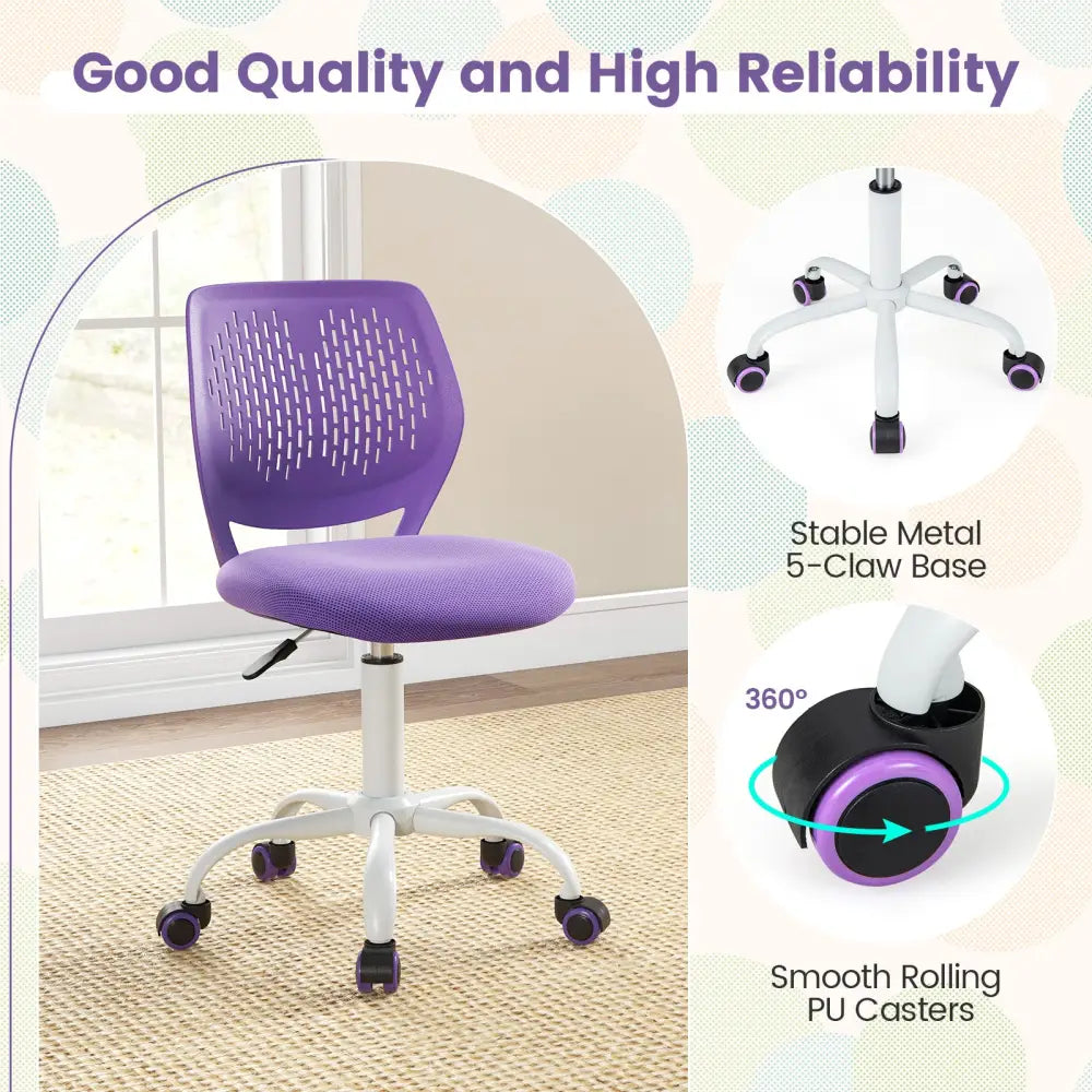 Ergonomic Children Study Chair with Adjustable Height-Purple - Purple - Kids Chairs & Seating
