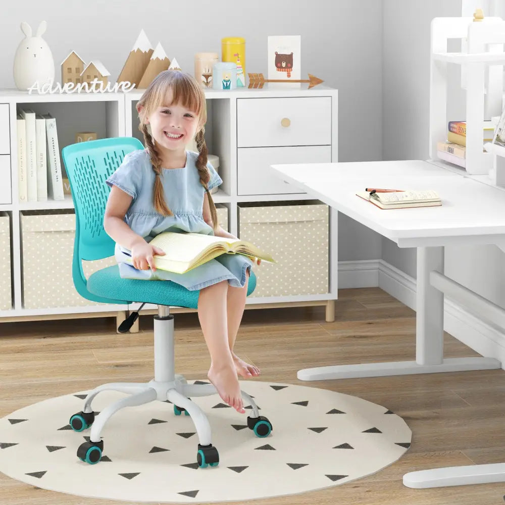 Ergonomic Children Study Chair with Adjustable Height-Turquoise - Turquoise - Kids Chairs & Seating