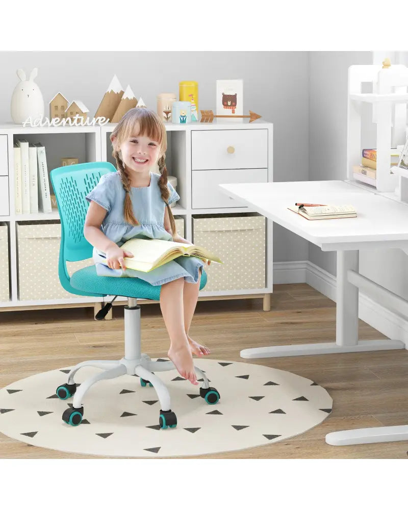 Ergonomic Children Study Chair with Adjustable Height-Turquoise - Turquoise - Kids Chairs & Seating