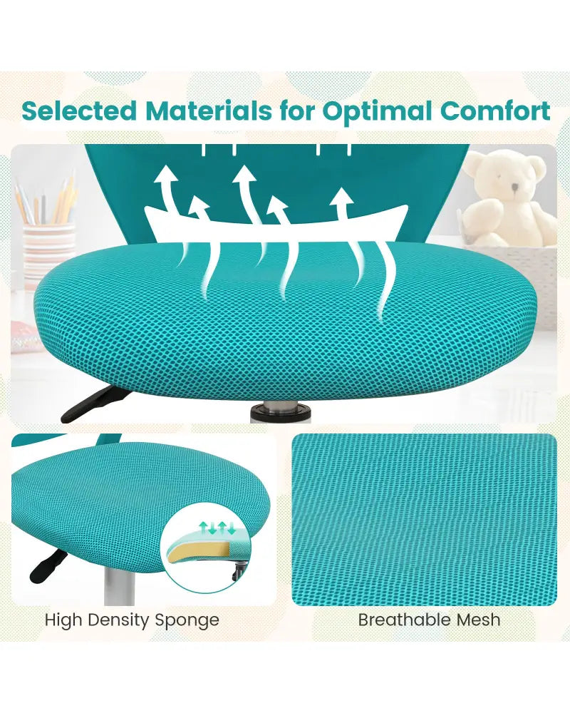Ergonomic Children Study Chair with Adjustable Height-Turquoise - Turquoise - Kids Chairs & Seating