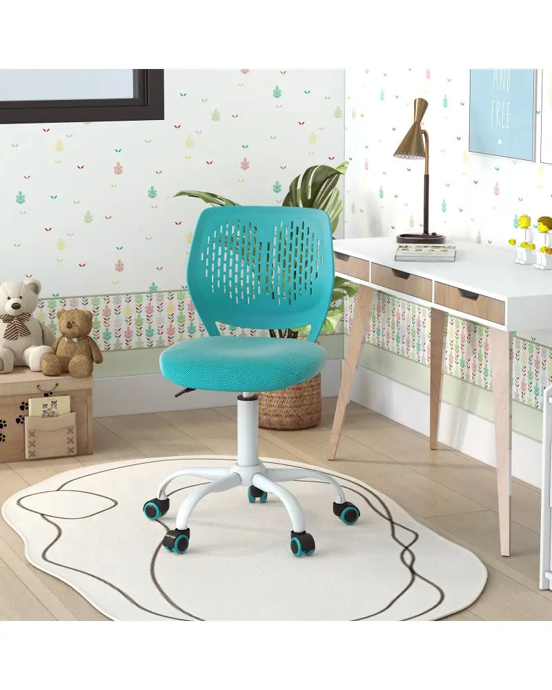 Ergonomic Children Study Chair with Adjustable Height-Turquoise - Turquoise - Kids Chairs & Seating
