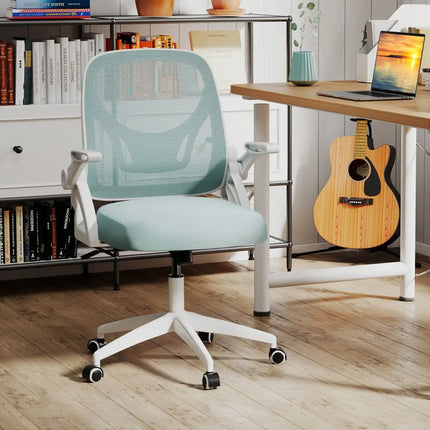 Ergonomic Computer Desk Chair with Lumbar Support and Flip-up Arms-Navy - Navy - Ergonomic Chairs
