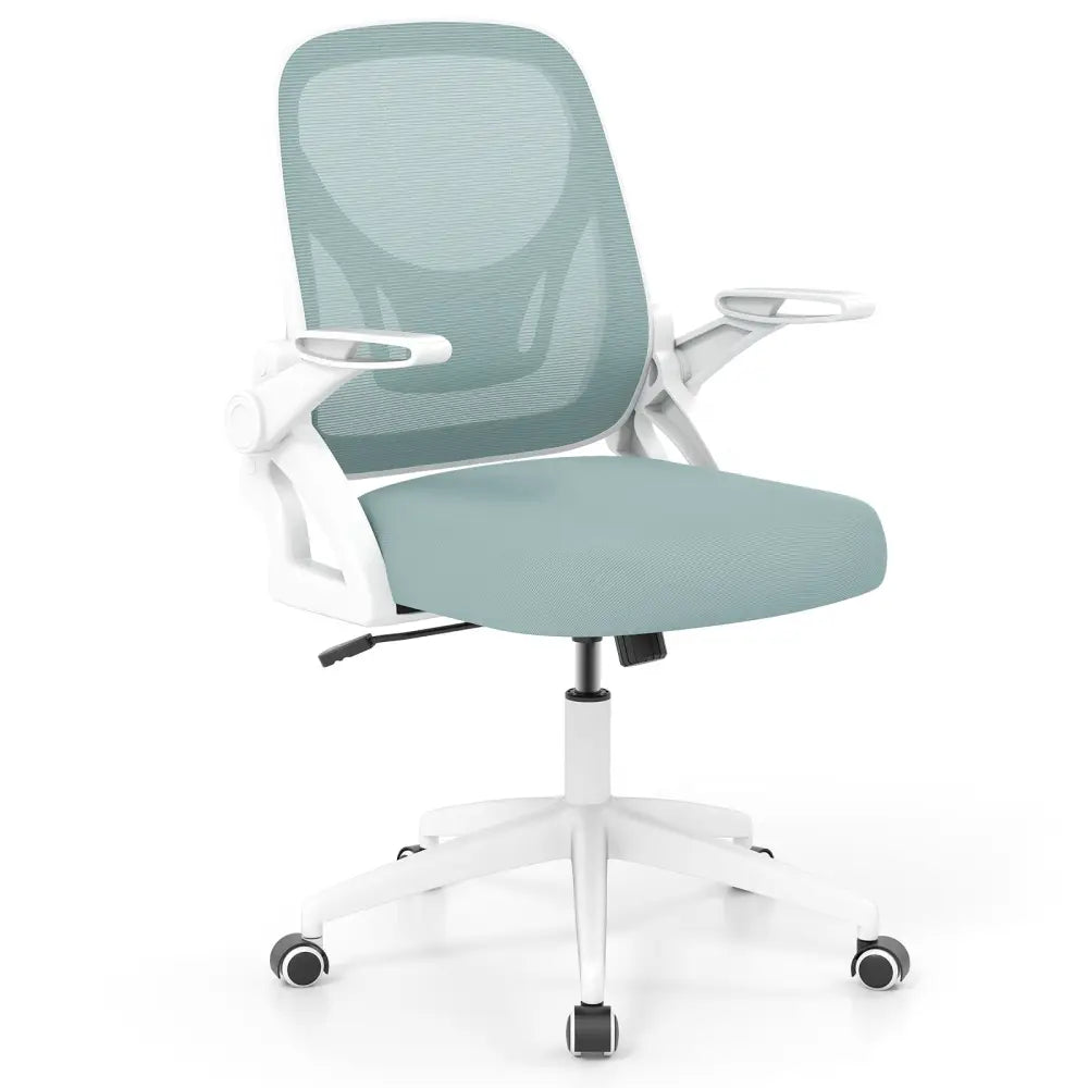 Ergonomic Computer Desk Chair with Lumbar Support and Flip-up Arms-Navy - Navy - Ergonomic Chairs