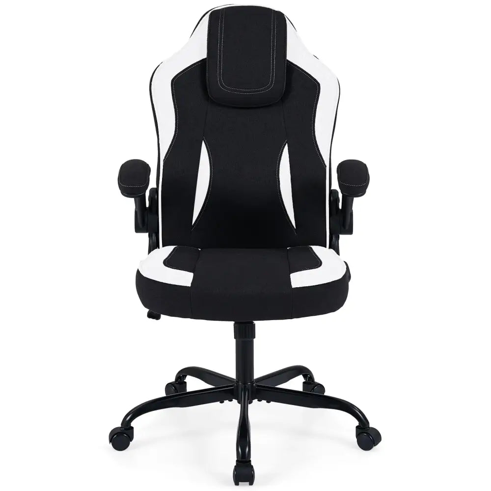 Ergonomic Computer Office Chair with 90° Flip-up Armrests-Black - Black - Ergonomic Chairs