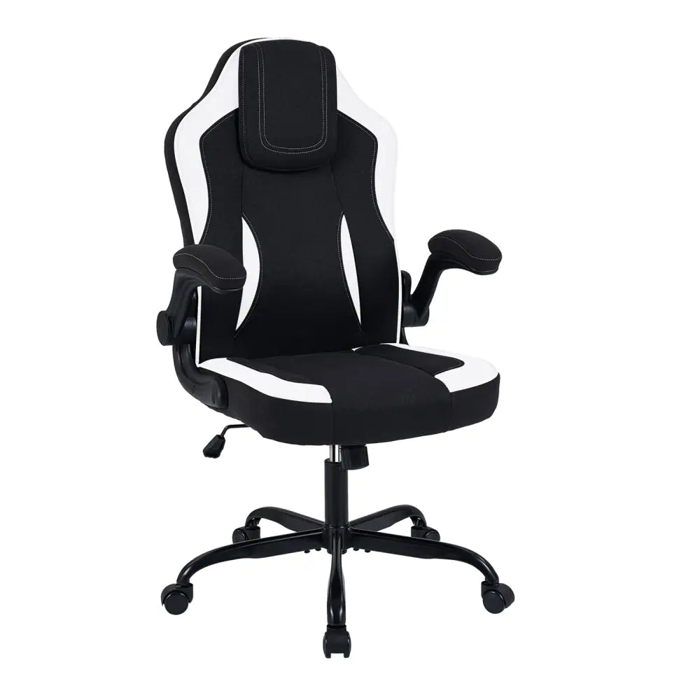 Ergonomic Computer Office Chair with 90° Flip-up Armrests-Black - Black - Ergonomic Chairs