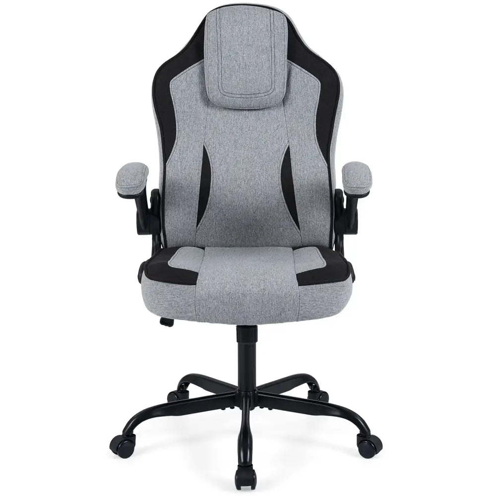 Ergonomic Computer Office Chair with 90° Flip-up Armrests-Gray - Gray - Ergonomic Chairs