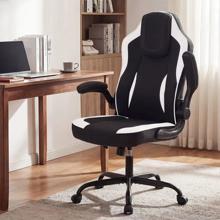 Ergonomic Computer Office Chair with 90Â° Flip-up Armrests-Black - Black - Ergonomic Chairs
