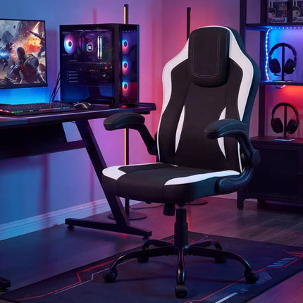 Ergonomic Computer Office Chair with 90Â° Flip-up Armrests-Black - Black - Ergonomic Chairs